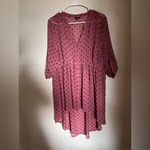 Torrid Mauve Polka Dot Blouse